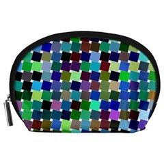 Geometric Background Colorful Accessory Pouch (large) by HermanTelo