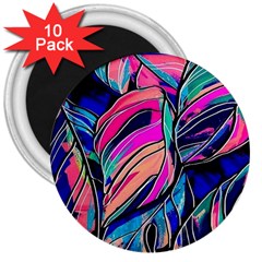 Tropical Leaves Resize 2000x2000 Same A3580b 3  Magnets (10 Pack)  by Sobalvarro
