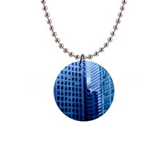 City Blue Building Construction 1  Button Necklace by Pakrebo