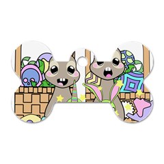 Graphic Kawaii Bunnies Dog Tag Bone (two Sides) by Sudhe