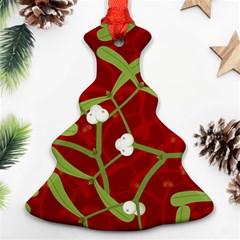 Mistletoe Christmas Texture Advent Christmas Tree Ornament (two Sides) by Simbadda