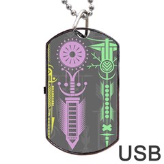 Background Non Seamless Pattern Dog Tag Usb Flash (two Sides) by Simbadda