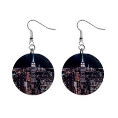 Architecture Buildings City Mini Button Earrings by Simbadda