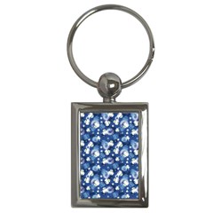 White Flowers Summer Plant Key Chain (rectangle) by HermanTelo