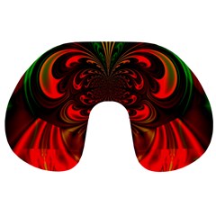 Digital Arts Fractals Futuristic Colorful Travel Neck Pillow by Pakrebo