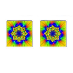 Digital Art Fractal Artwork Flower Cufflinks (square) by Pakrebo
