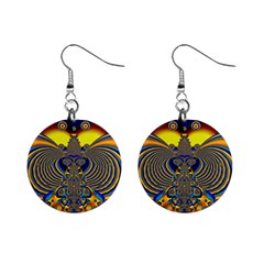Abstract Art Artwork Digital Art Mini Button Earrings by Pakrebo