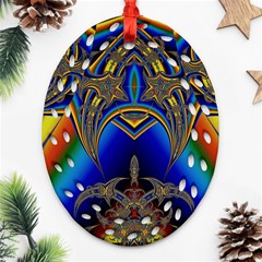Abstract Art Design Digital Art Image Oval Filigree Ornament (two Sides) by Pakrebo