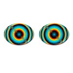 Art Artwork Fractal Digital Art Geometric Cufflinks (Oval) Front(Pair)
