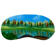 Digital Art Artwork Landscape Boat Sleeping Mask by Wegoenart