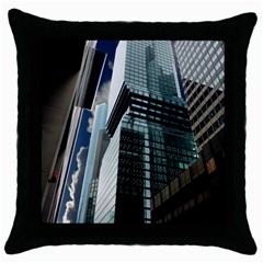 Architecture Frankfurt Reflection Throw Pillow Case (black) by Wegoenart