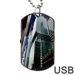 Architecture Frankfurt Reflection Dog Tag Usb Flash (two Sides) by Wegoenart