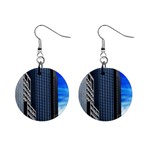 Architecture Frankfurt Houses Mini Button Earrings Front