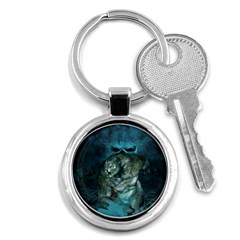 Aweome Troll With Skulls In The Night Key Chain (round) by FantasyWorld7