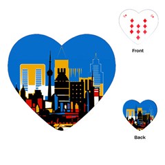 Architecture City House Window Playing Cards Single Design (heart) by Pakrebo