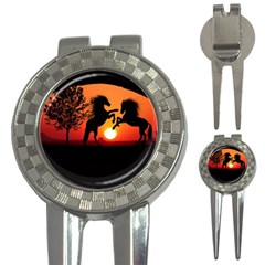 Sunset Horses Shadow 3-in-1 Golf Divots by Bajindul
