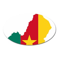 Cameroon Flag Map Geography Oval Magnet by Sapixe