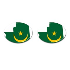 Mauritania Flag Map Geography Cufflinks (oval) by Sapixe