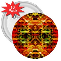 Mosaic Structure Grain Mode 3  Buttons (10 Pack)  by Pakrebo