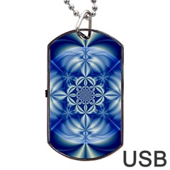 Abstract Art Artwork Fractal Design Dog Tag Usb Flash (one Side) by Simbadda