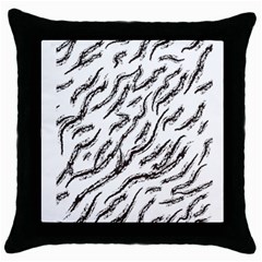 Zebra Throw Pillow Case (black) by scharamo