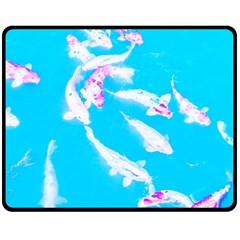 Koi Carp Scape Fleece Blanket (medium)  by essentialimage