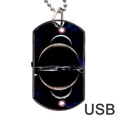 Planet Sky Lake Landscape Sun Dog Tag Usb Flash (one Side) by Simbadda
