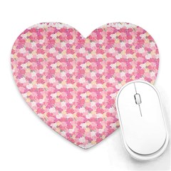 Peony Pattern Pink Scrapbookin Heart Mousepads by Simbadda