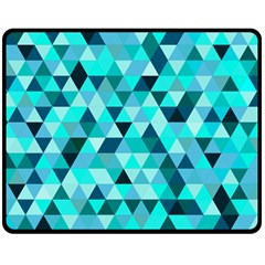 Teal Triangles Pattern Fleece Blanket (medium)  by LoolyElzayat