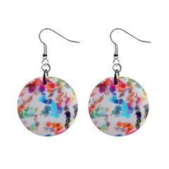 Paint Splashes Canvas                                      1  Button Earrings by LalyLauraFLM
