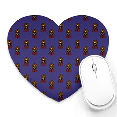 Nerdy 60s  Girl Pattern Dark Purple Heart Mousepads by snowwhitegirl
