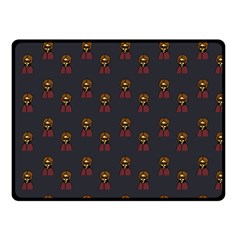 Nerdy 60s  Girl Pattern Grey Fleece Blanket (small) by snowwhitegirl