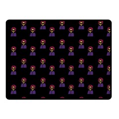 Nerdy 60s  Girl Pattern Black Fleece Blanket (small) by snowwhitegirl