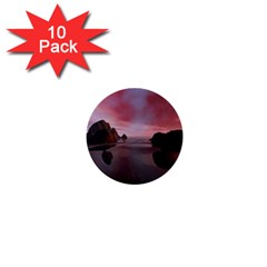 Rocks Sky Landscape Sea Wave 1  Mini Buttons (10 Pack)  by Simbadda