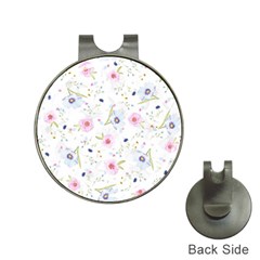 Floral Pattern Background Hat Clips With Golf Markers by Simbadda