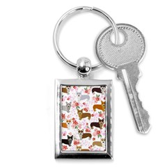 Corgis Corgi Pattern Key Chain (rectangle) by Sudhe