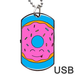 Donut Doughnut Dessert Clip Art Dog Tag Usb Flash (one Side) by Simbadda