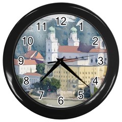 Architecture Old Sky Travel Wall Clock (black) by Simbadda