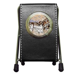 Building Architecture Columns Pen Holder Desk Clock by Simbadda