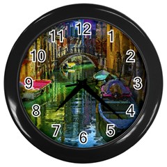 Venice City Italy Architecture Wall Clock (black) by Simbadda