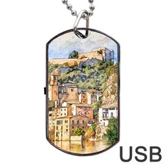 Architecture Town Travel Water Dog Tag Usb Flash (one Side) by Simbadda