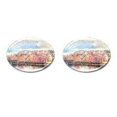 Architecture City Buildings River Cufflinks (oval) by Simbadda