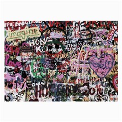 Graffiti Wall Background Large Glasses Cloth by Vaneshart