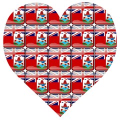Flag Bermuda Wooden Puzzle Heart by ArtworkByPatrick