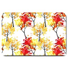Watercolor Painting Autumn Illustration Autumn Tree Large Doormat  by Vaneshart