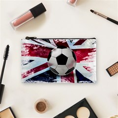 Soccer Ball With Great Britain Flag Cosmetic Bag (small) by Vaneshart