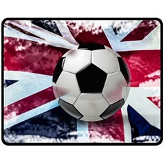 Soccer Ball With Great Britain Flag Fleece Blanket (medium)  by Vaneshart