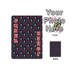 Girl Flower Pattern Grey Playing Cards 54 Designs (Mini) Front - Joker2