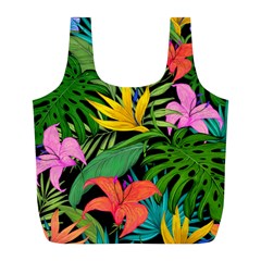 Tropical Greens Full Print Recycle Bag (l) by Sobalvarro