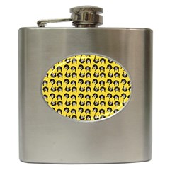 Retro Girl Daisy Chain Pattern Yellow Hip Flask (6 Oz) by snowwhitegirl